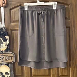 Apt. 9 Gray Button-Front High-Low Skirt